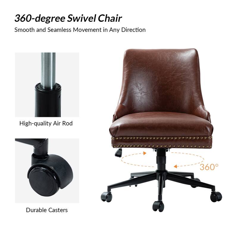 Sonia Modern Faux Leather Task Chair with Height-adjustable by HULALA HOME