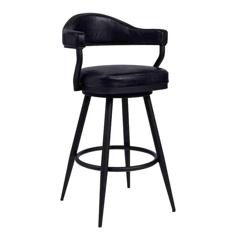 Justin Faux Leather Upholstered Bar or Counter Height Swivel Stool