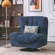 preview thumbnail 3 of 37, MCombo Swivel Accent Chair, Modern Tufted Upholstered Armless Chairs, Wide Seat Single Sofa Chair Blue