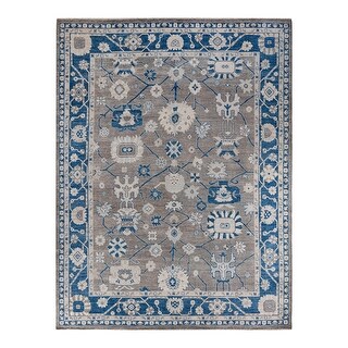 Hand Knotted Traditional Tribal Wool Gray Area Rug - 8' 10" x 11' 9"