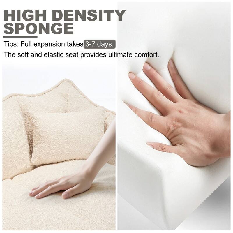 Rossetta Soft Comfortable Square Beanbag Chair with Armrests
