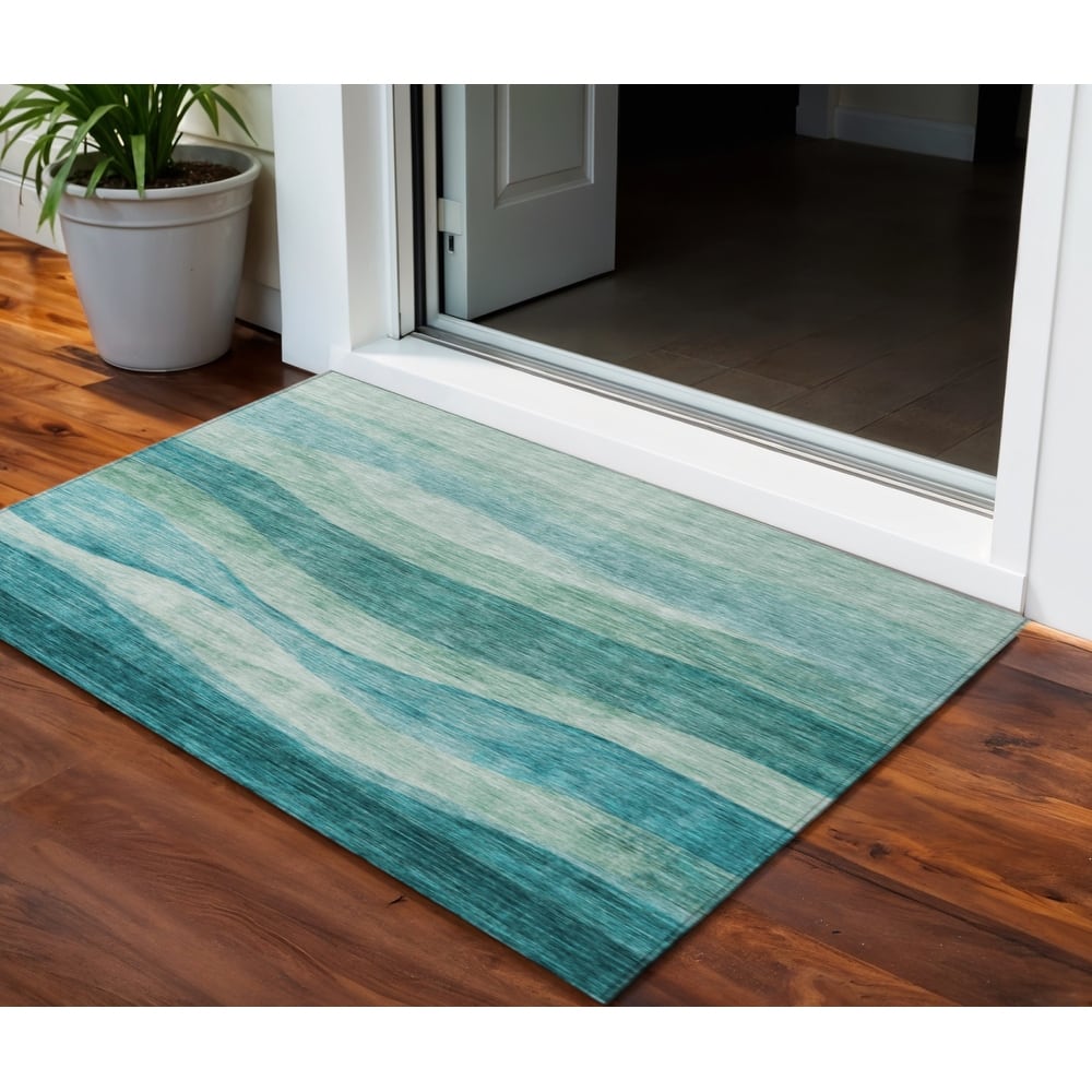 HomeRoots Abstract Transitional Rectangle Outdoor Rug
