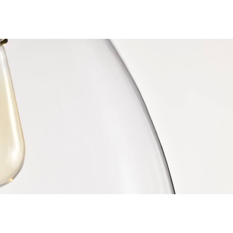 Zylo Semi-Flush Mount Metal Ceiling Lamp with Clear Glass Shade