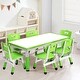 preview thumbnail 8 of 8, Kids Table and Chairs Set with 6 Seats, Non-Slip Legs for Ages 2-10 - N/A