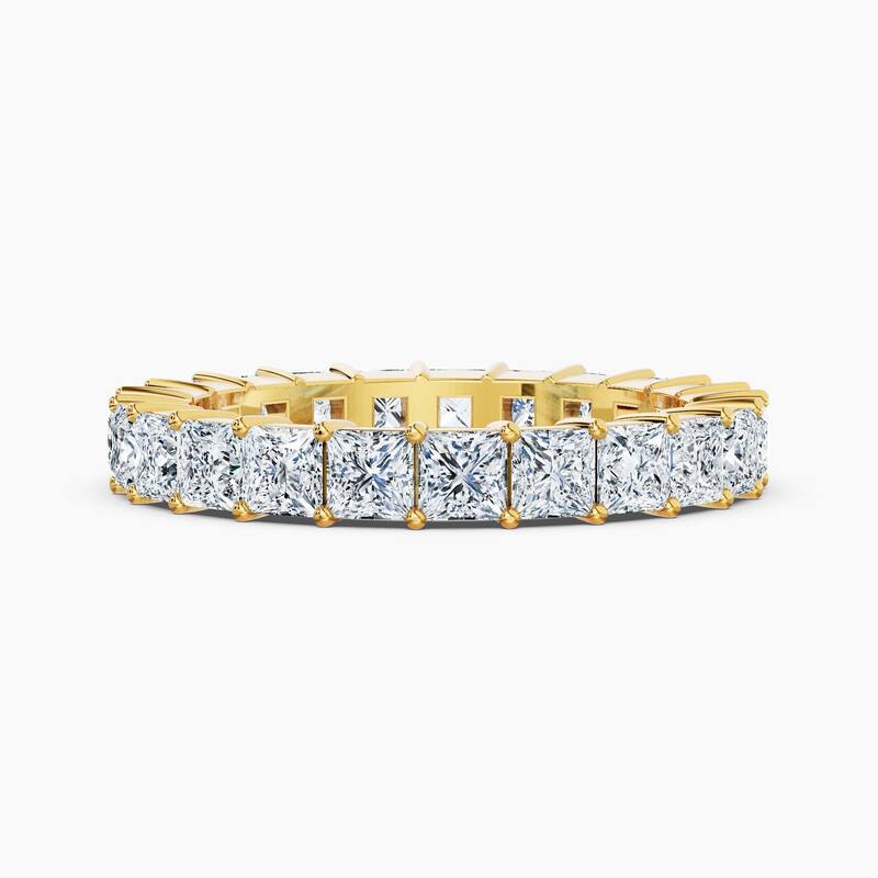 Auriya 14k Gold Princess Lab Grown Diamond Eternity Band 2.50 - 11.25 ct. tw. (F-G, VS) - 3.45 ct. wt. - 5.5 - Yellow