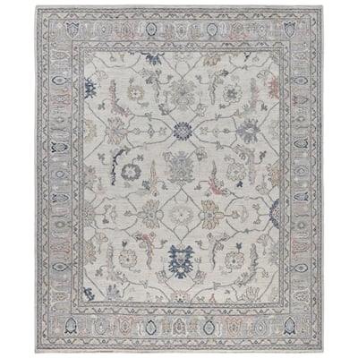 Oushak One-of-a-Kind Hand-Knotted Area Rug - Ivory - 8' 2" x 9' 8"