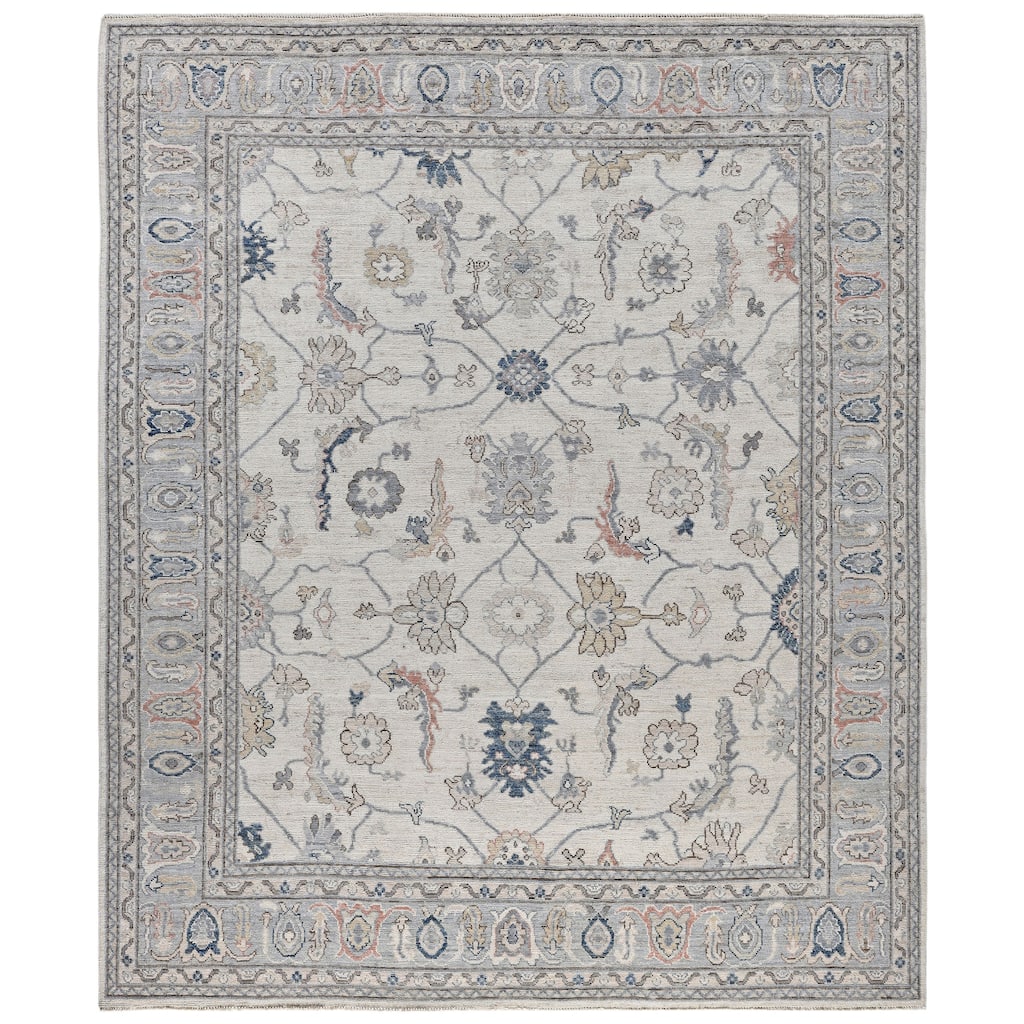 Oushak One-of-a-Kind Hand-Knotted Area Rug - Ivory - 8' 2" x 9' 8"