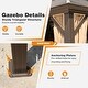 preview thumbnail 116 of 142, Outdoor Hardtop Gazebo Pergola w Galvanized Steel Roof and Aluminum Frame, Prime Curtains and nettings include