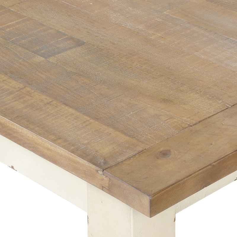 Two-Tone Wood Upholstered Dining Bench