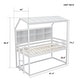 preview thumbnail 6 of 14, Twin Size House Loft Bed with Guardrails, Semi-enclosed Roof, Bedside Shelves and Ladder