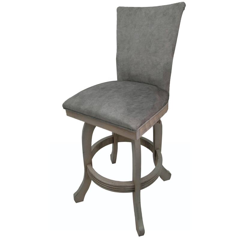 Swivel Wood Counter Bar Stool 700 - Melina Base 26" 30" - Trendy Pewter - Armless - Counter Height