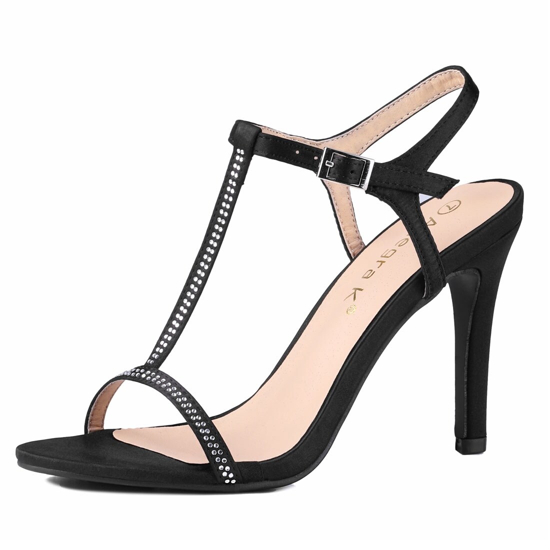 rhinestone t strap sandals