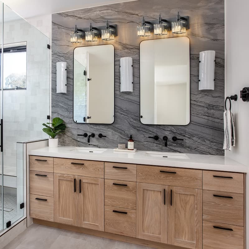 2/3/4-Light Modern Bathroom Crystal Vanity Light Wall Sconces