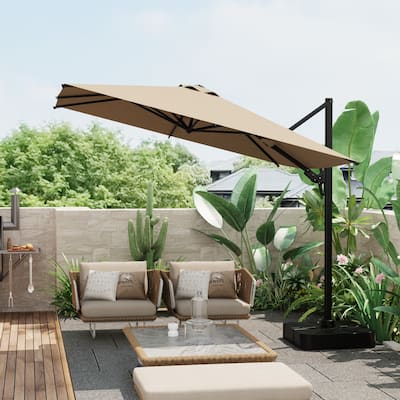 9.5 Ft Outdoor Cantilever Umbrella Quality Materials & User - friendly Features(Cross Stand Only)