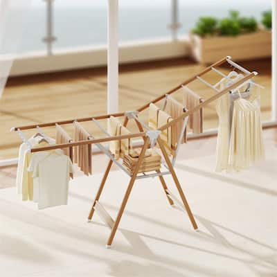 Wood Grain Clothes Drying Rack