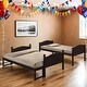 preview thumbnail 1 of 7, Kid Bed Frame Wooden Versatile Twin over Full Bunk Bed with Arched Headboard Espresso