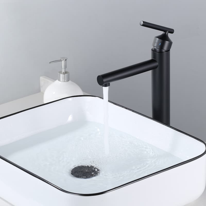 WOWOW Black Vessel Sink Faucet Single Handle Bathroom Faucet