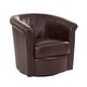 preview thumbnail 5 of 42, Marvel Traditional 360-degree Swivel Tub Chair Walnut Faux Leather