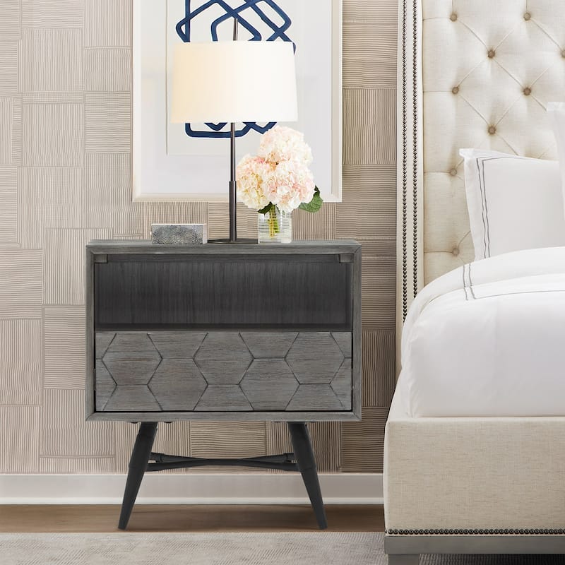 Makena Modern 4 Piece Acacia Wood Bedroom Set