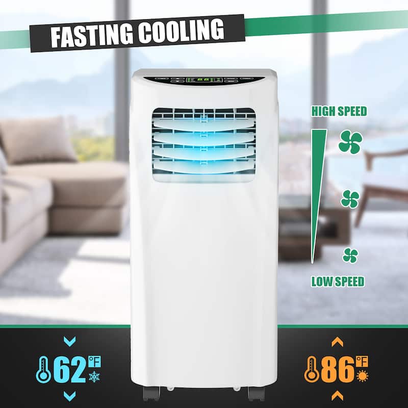 Costway 8000 BTU ASHRAE Portable Air Conditioner & Dehumidifier - White