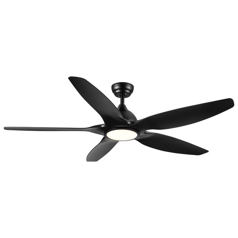 60 in.Matte White Indoor Ceiling Fan with Light, DC Motor and Remote Control