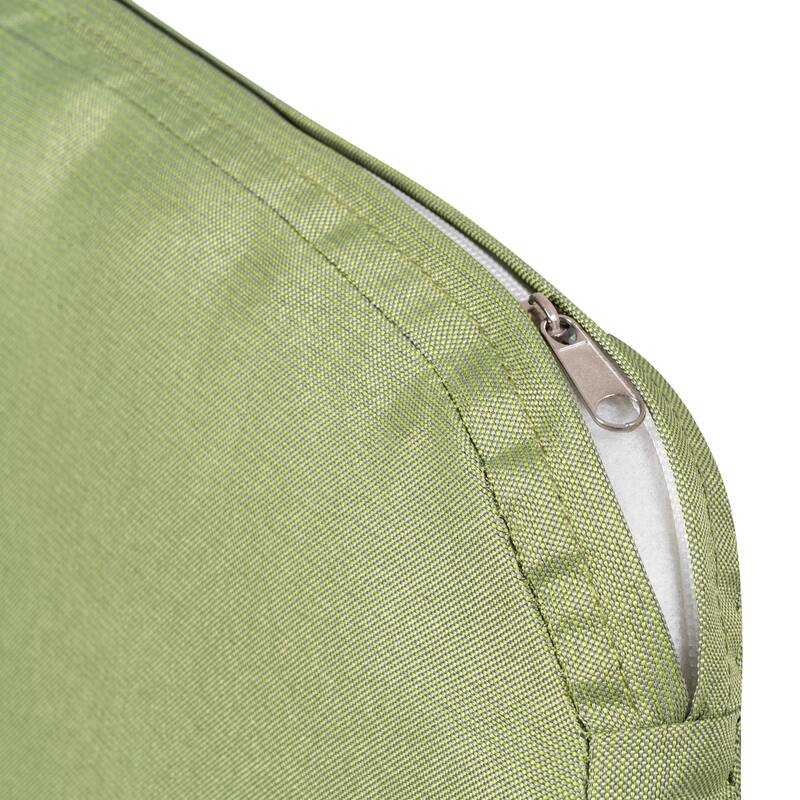 Outdoor 2-Pack 15'' x 16'' x 1.2'' Green Chair Seat Cushions with Straps