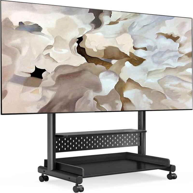 Rolling Floor TV Stand Mount - Black