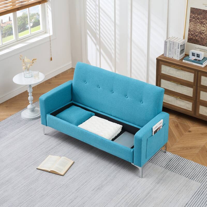 57" Modern Loveseat Sofa with Storage for Living Room
