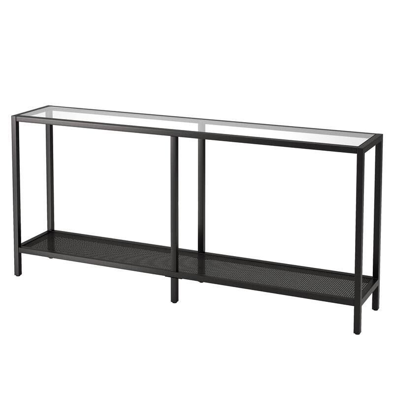 Rigan Modern Metal and Glass Console Table
