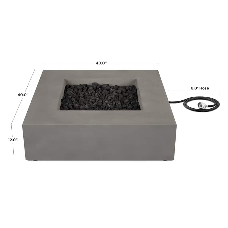 Provo Low Square Propane Fire Table in Flint by Jensen Company - 40 x 40 x 11.75