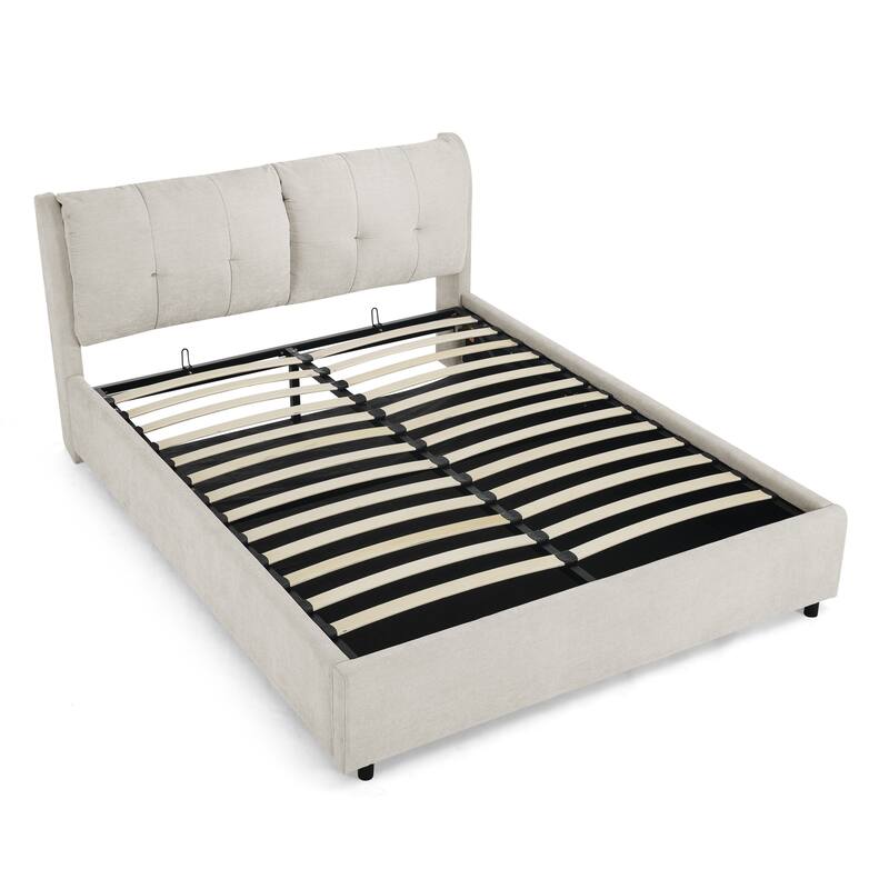 Hydraulic Storage Upholstered Bed with Headboard