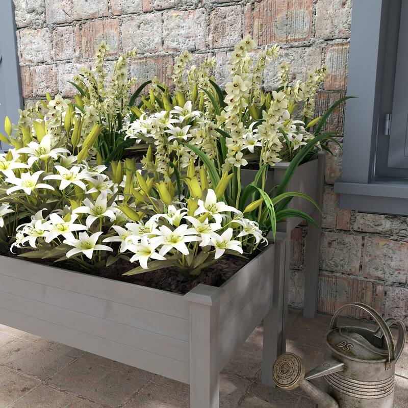 2-Tier Indoor/Outdoor Raised Garden Planter with Self-Draining Design