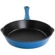 preview thumbnail 2 of 5, 8 Inch Round PreSeasoned Dual Pour Spout Enameled Cast Iron Frying Pan in Ocean Blue