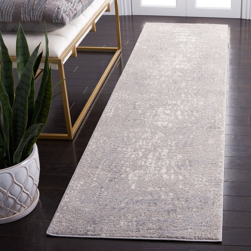 SAFAVIEH Lagoon Hawa Modern Rug - 2'2" x 8' Runner - Grey/Ivory