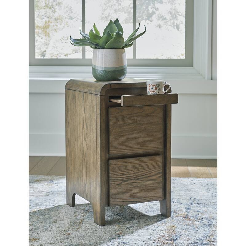 Signature Design by Ashley Jensworth Brown/Beige Accent Table - 14" W x 17" D x 25" H