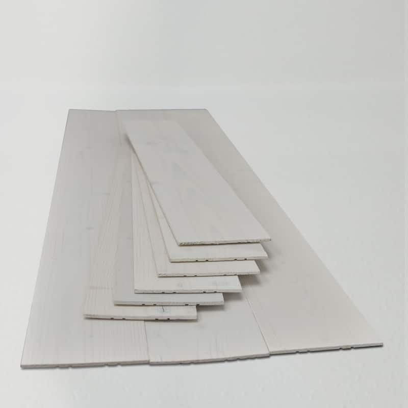 Peel and Stick Solid Wood Wall Paneling, Assorted Length, 5-inch Width, 19 sq ft