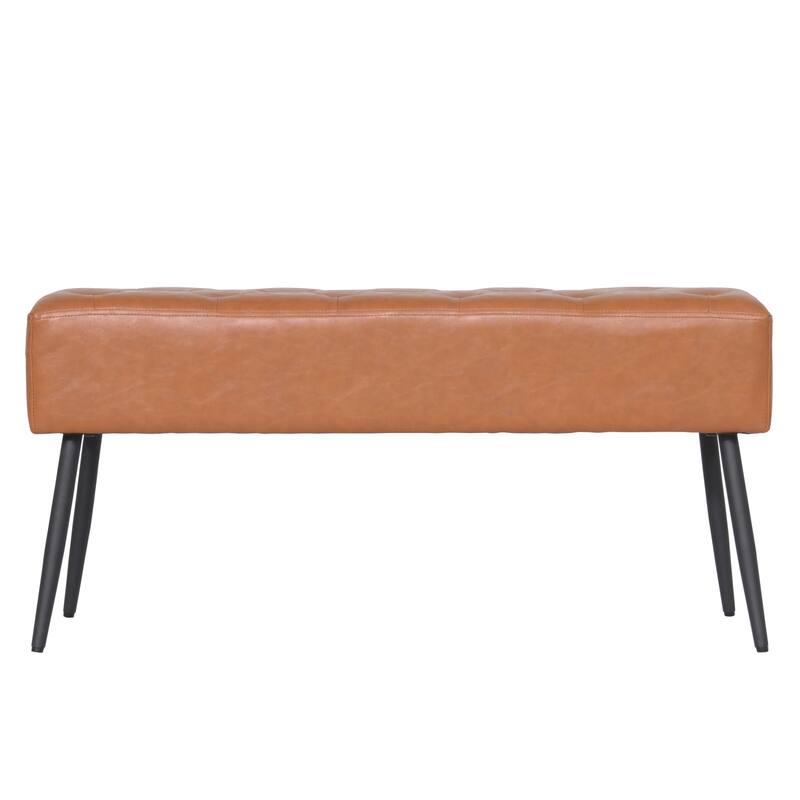 Maypex Faux Leather Upholstered Bench with Tufted Seat