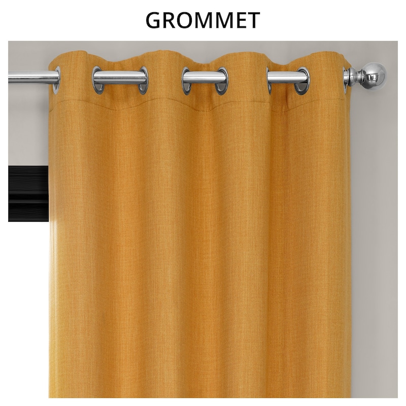 Exclusive Fabrics Grommet Textured Faux Linen Room Darkening Curtains for Bedroom & Living Room Curtains (1 Panel)