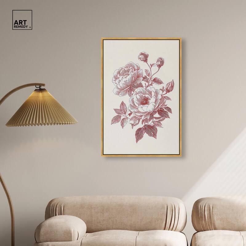 Breezy Red Pencil Blooms Canvas by Art Remedy