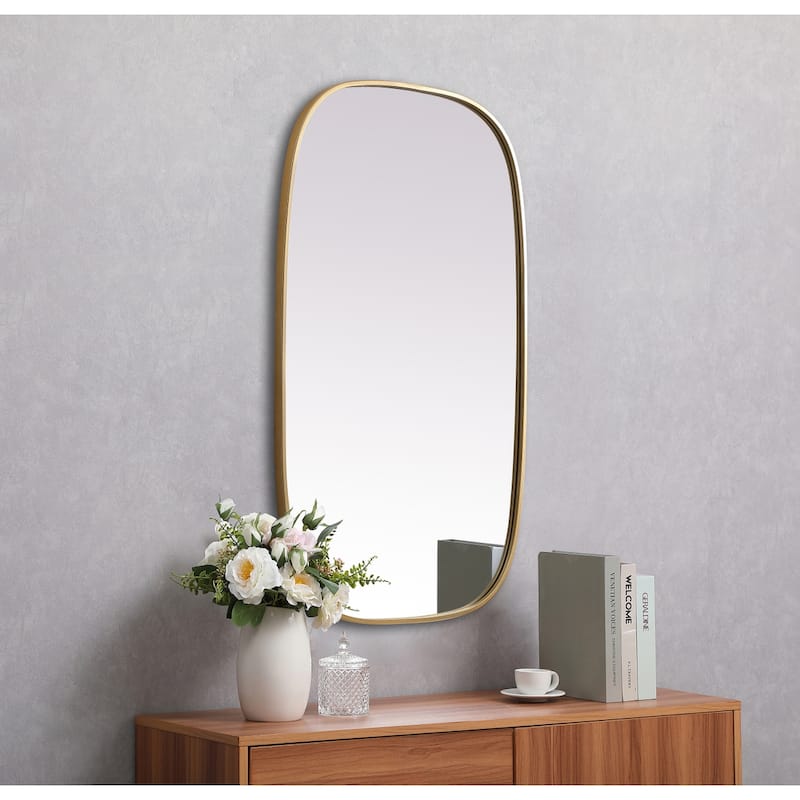 Indigo Home Metal Frame Oval Mirror 24x40 Inch