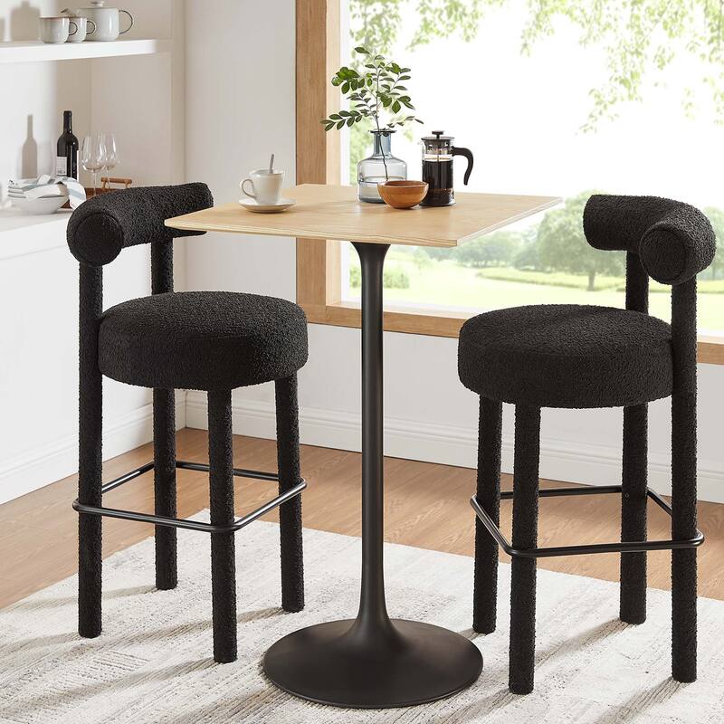 Lippa 28" Square Wood Bar Table - Black Natural