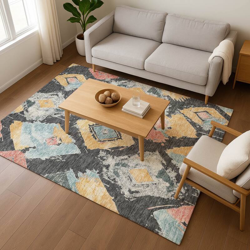 Premium Washable Super Soft Modern Diamonds Mayfield Rug