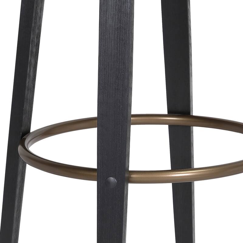Topanga Modern Swivel Bar Stool, Upholstered Counter Height Chair with Bentwood Legs