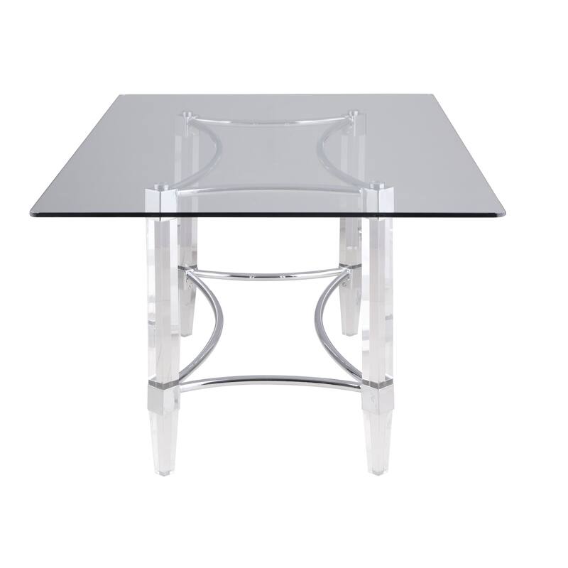Somette 42"x72" Glass/Acrylic 5-Piece Dining Set