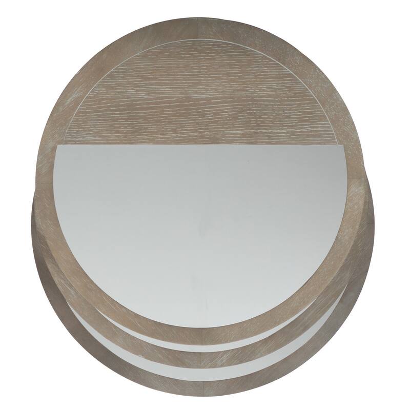 Hooker Furniture 22-1/4" Diameter Mirrored Top Oak and Rubberwood End