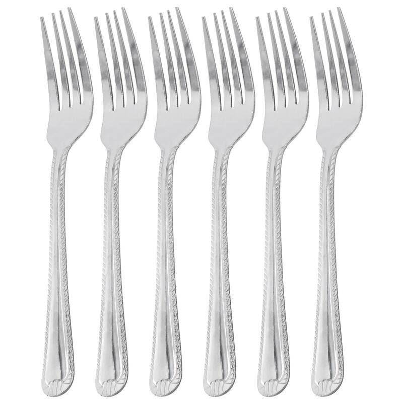 Gibson Home Tustin 6 Piece Stainless Steel Dinner Fork Flatware Set in Silver