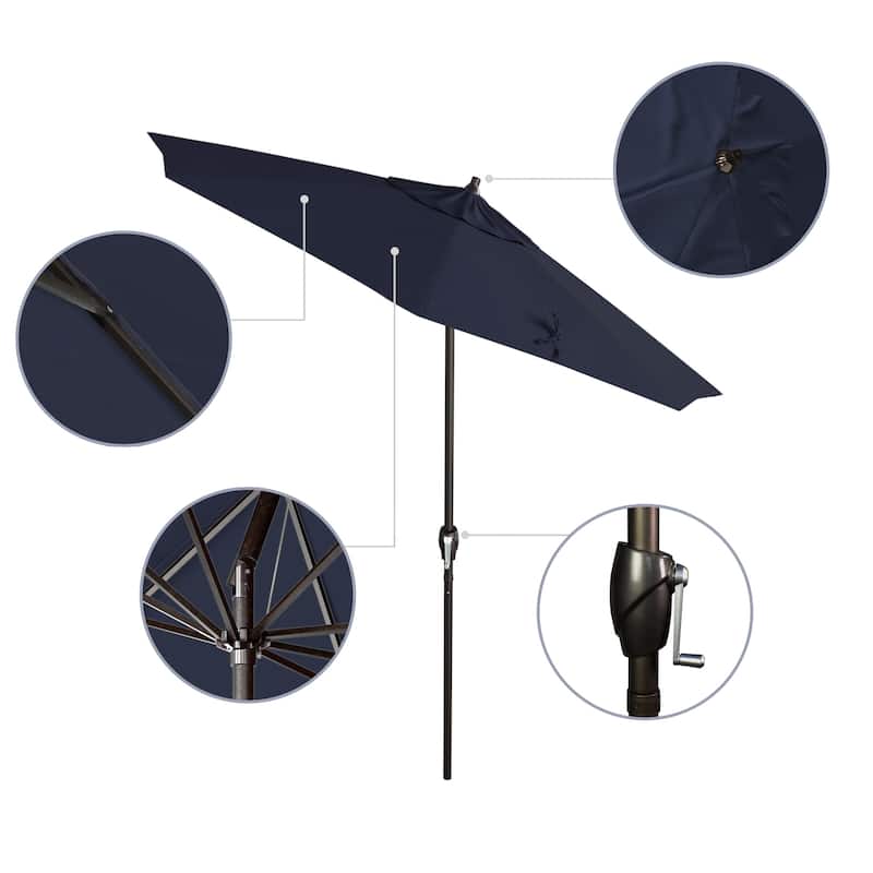 North Bend 7.5 Crank Lift Auto Tilt Patio Umbrella with Outdoor Rated Olefin Fabric by Havenside Home