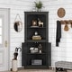 preview thumbnail 16 of 26, GDFStudio - Tall Corner Cabinet with Doors and Open Shelves, Space-Saving Storage Cabinet