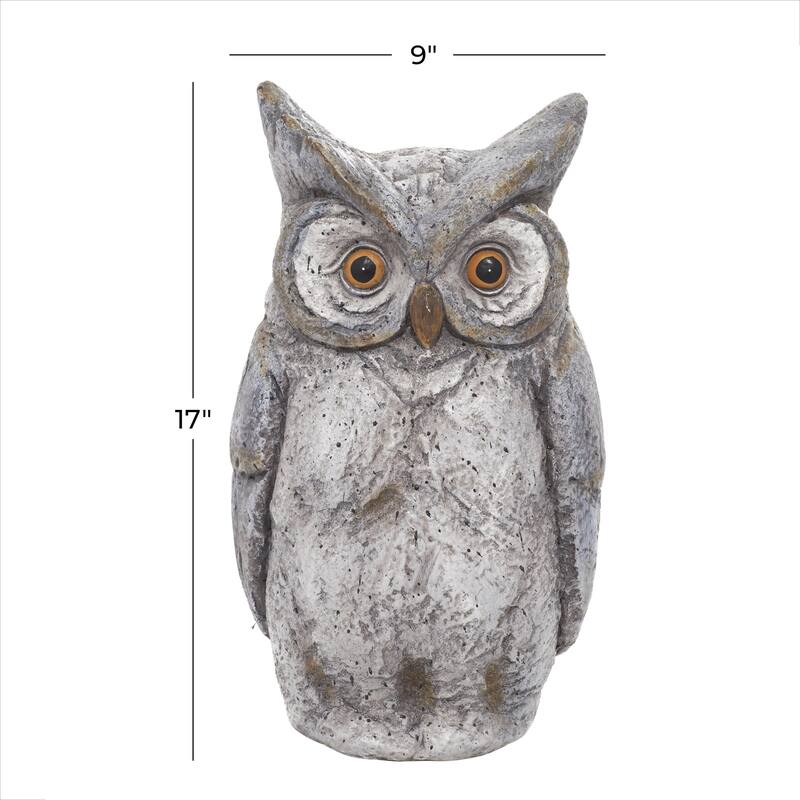 Polystone Owl Indoor Outdoor Decorative Garden Sculpture - Gray - Roche River Decor