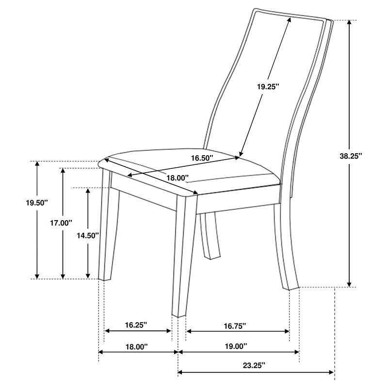 2pc Set Transitional Dining Chair Wood Frame Ergonomically Shaped Chair Back Upholstered